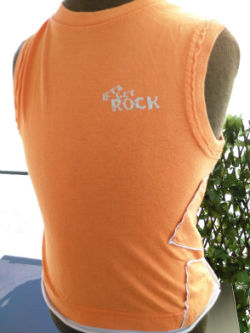 Haut orange sans manches Let's get rock marque Tout compte fait